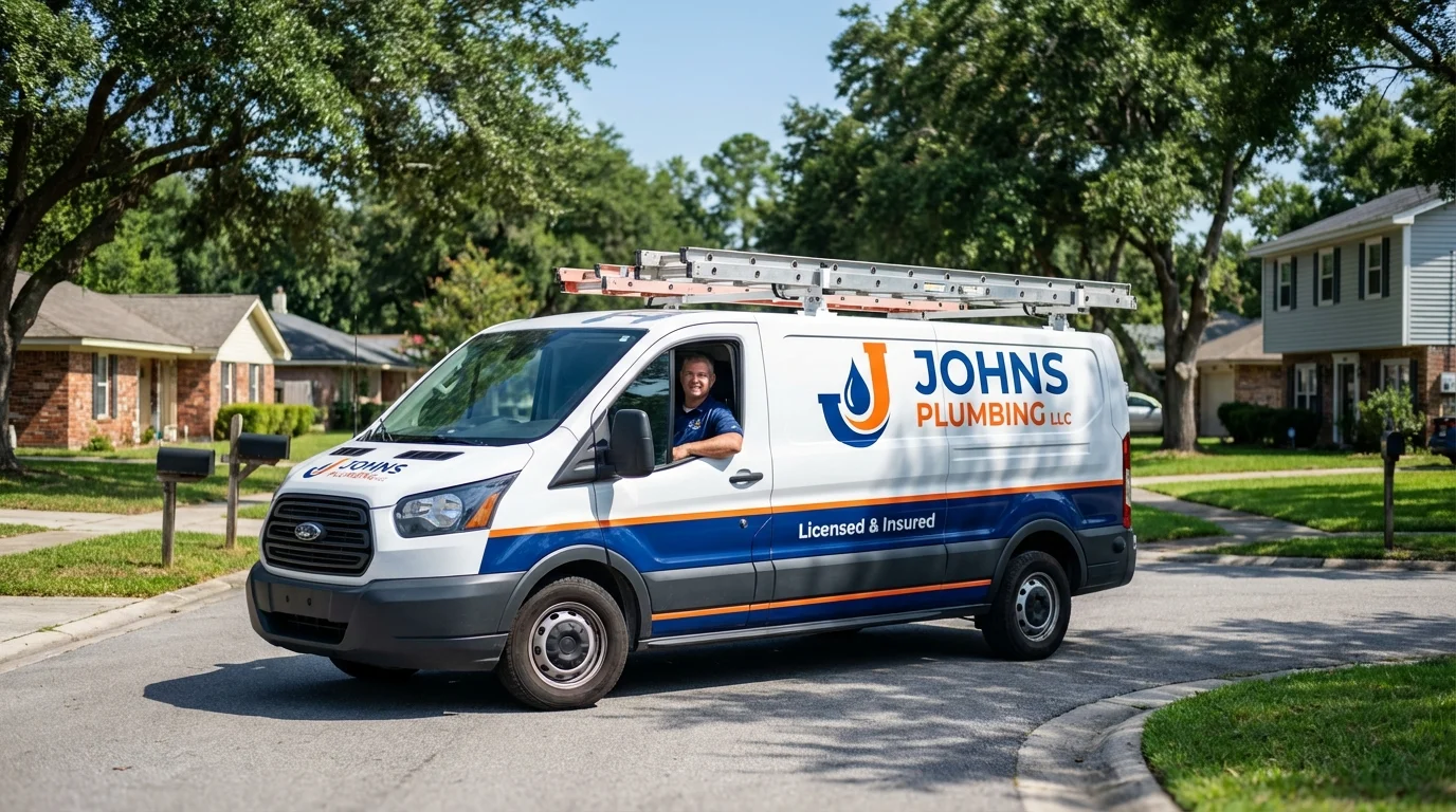 Johns Plumbing LLC service van in Brockway, PA
