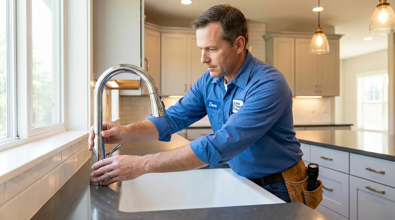 Kitchen faucet installation by Johns Plumbing LLC in Brockway